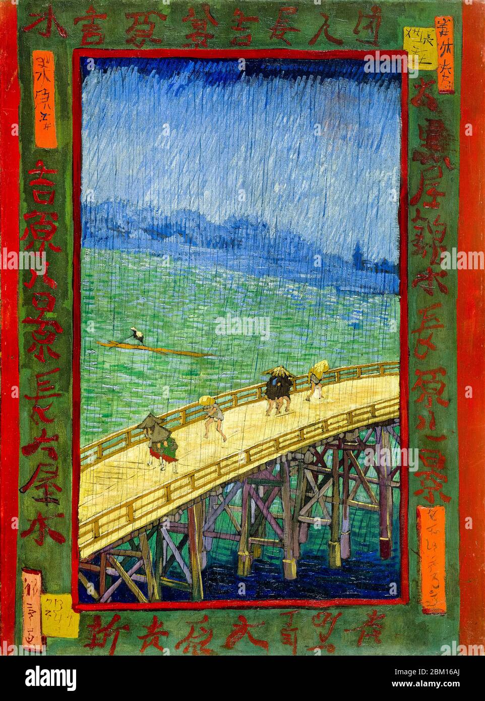 Vincent van Gogh, Bridge in the rain (after Hiroshige), landscape painting, 1887 [SPE2BM16AJ]