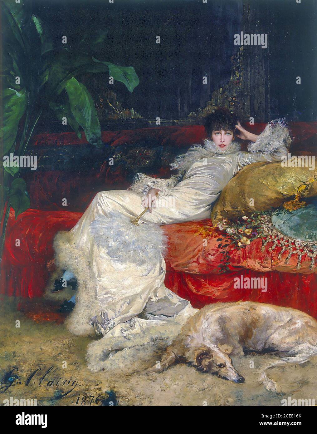 Clairin Georges Jules Victor - Portrait of Sarah Bernhardt 3 - French School - 19th  Century [SPE2CEE16K]