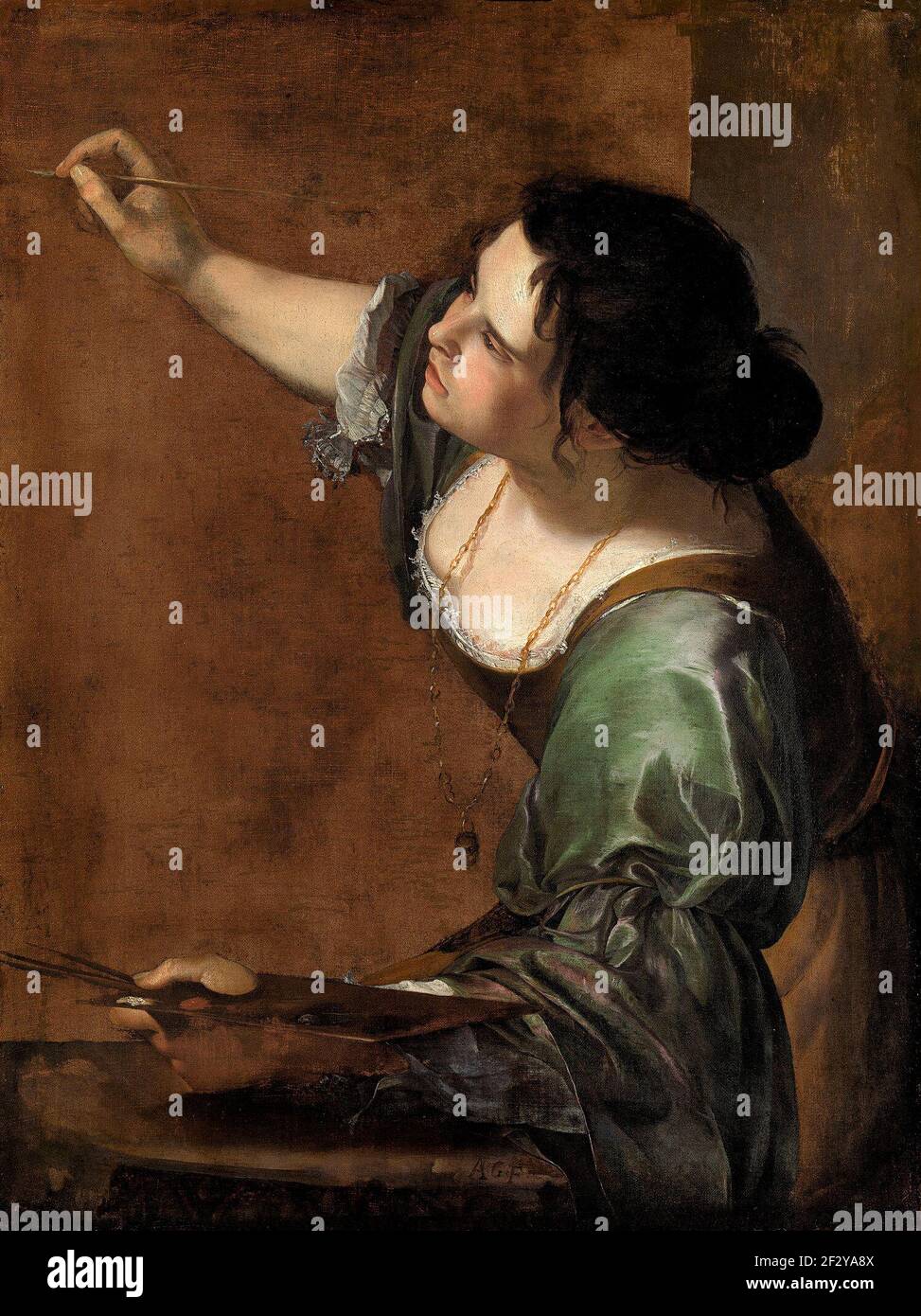 Self-Portrait as the Allegory of Painting - Artemisia Gentileschi, circa 1638 [SPE2F2YA8X]