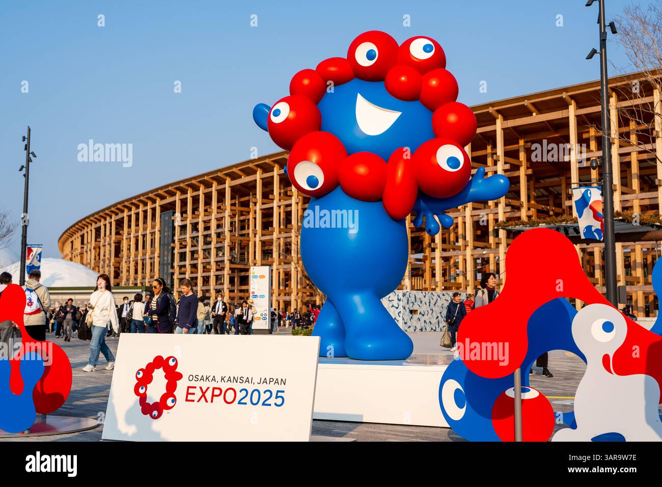 Osaka, Japan - April 16 2025 : MYAKU-MYAKU, the official mascot character of the 2025 Osaka-Kansai Expo. [SPE3AR9W7E]