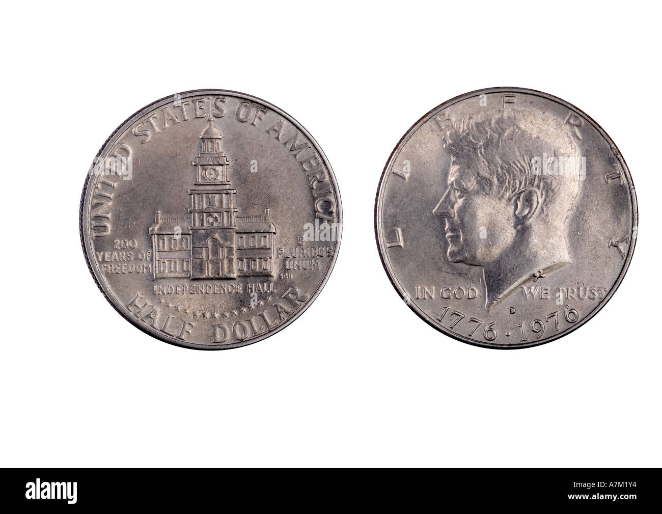 1976 half dollar coin featuring J F Kennedy [SPEA7M1Y4]