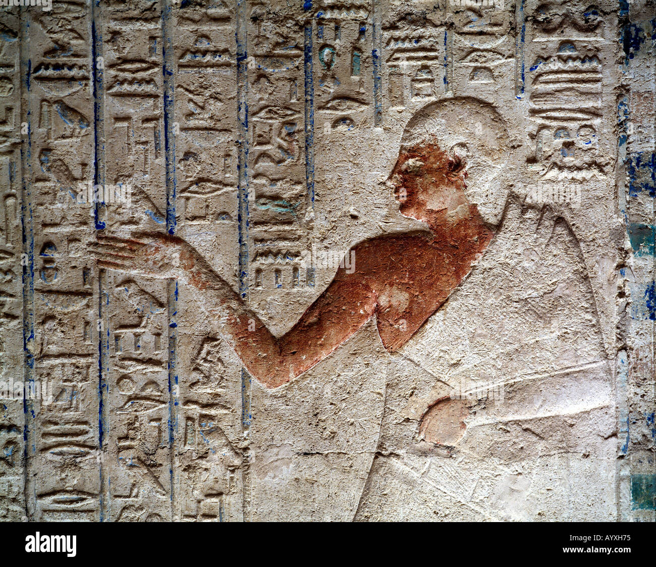 Relief und Hieroglyphen im Grabtempel des Petosiris, Tuna el-Gabal, Mallaui, Mittelaegypten [SPEAYXH75]