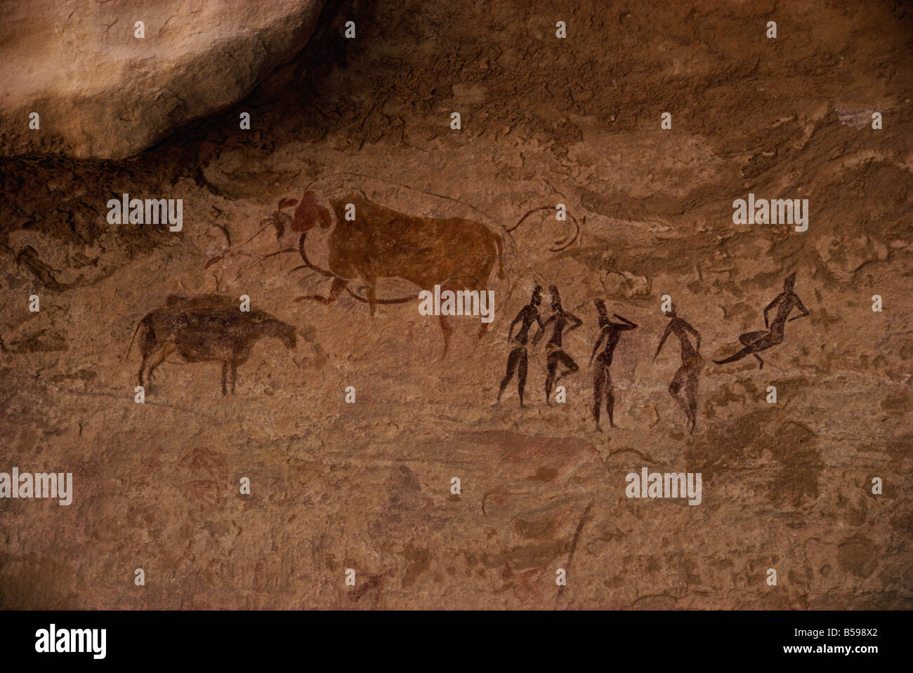 Tassili rock paintings, UNESCO World Heritage Site, Algeria, North Africa, Africa [SPEB598X2]