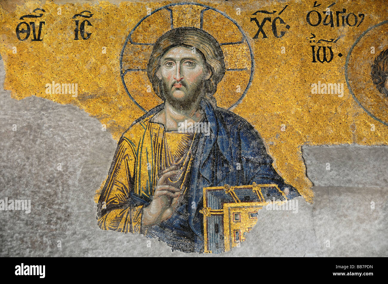 Depiction of Christ in the Deesis mosaic, Haghia Sophia / Aya Sofya, the Church of Holy Wisdom, Istanbul, Turkey [SPEBB7PDN]
