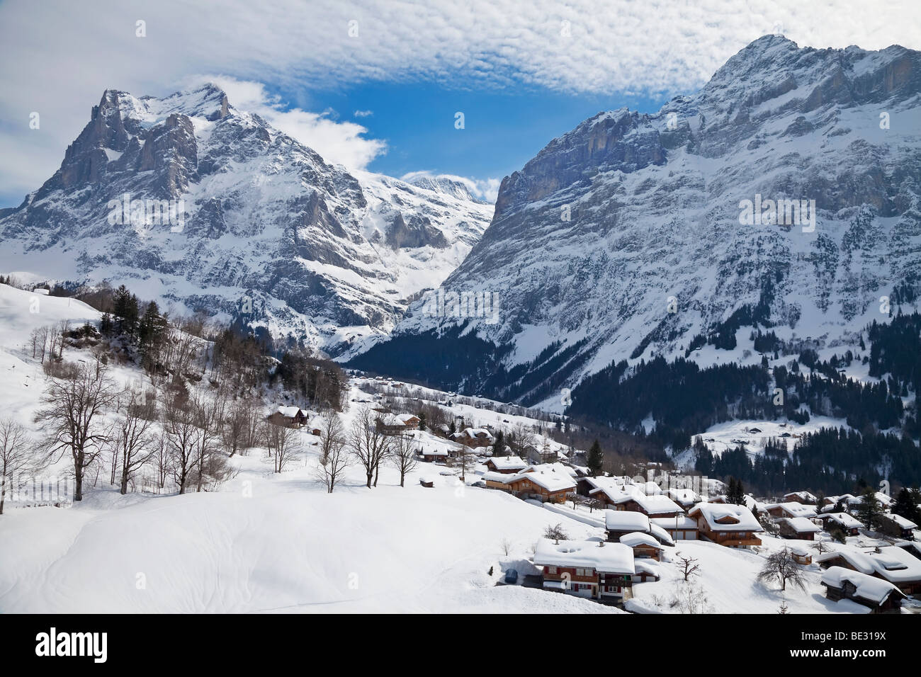 Wetterhorn mountain (3692m), Grindelwald, Jungfrau region, Bernese Oberland, Swiss Alps, Switzerland [SPEBE319X]