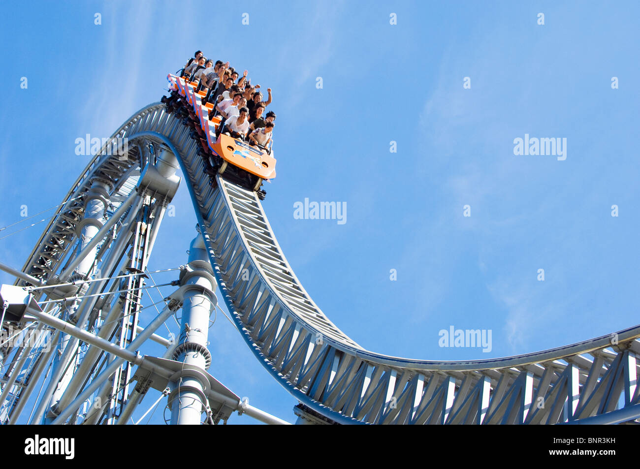 The Thunder Dolphin Roller coaster in Korakuen Amusement Park, Tokyo, Japan. [SPEBNR3KH]