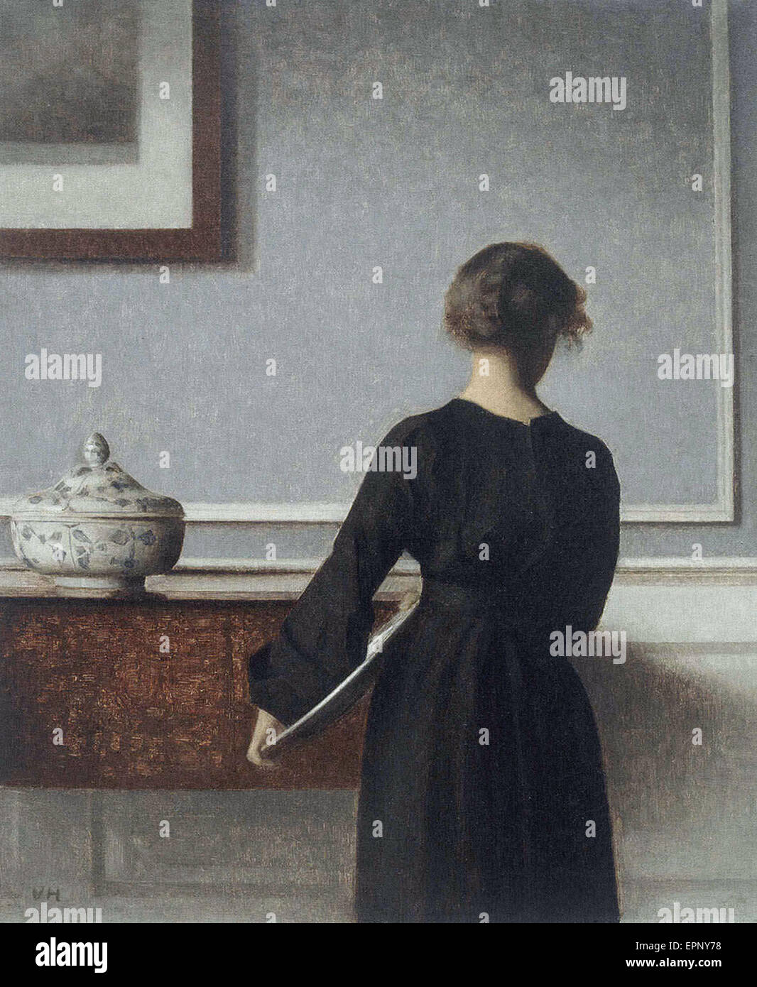 Vilhelm Hammershoi  Interior with Young Woman from Behind [SPEEPNY78]