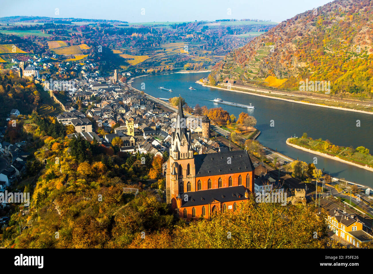 View of Oberwesel, Germany in the Upper middle Rhine Valley, [SPEF5FE26]