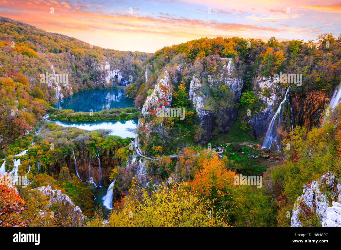 Waterfalls in Plitvice National Park, Croatia [SPEH8HGPC]