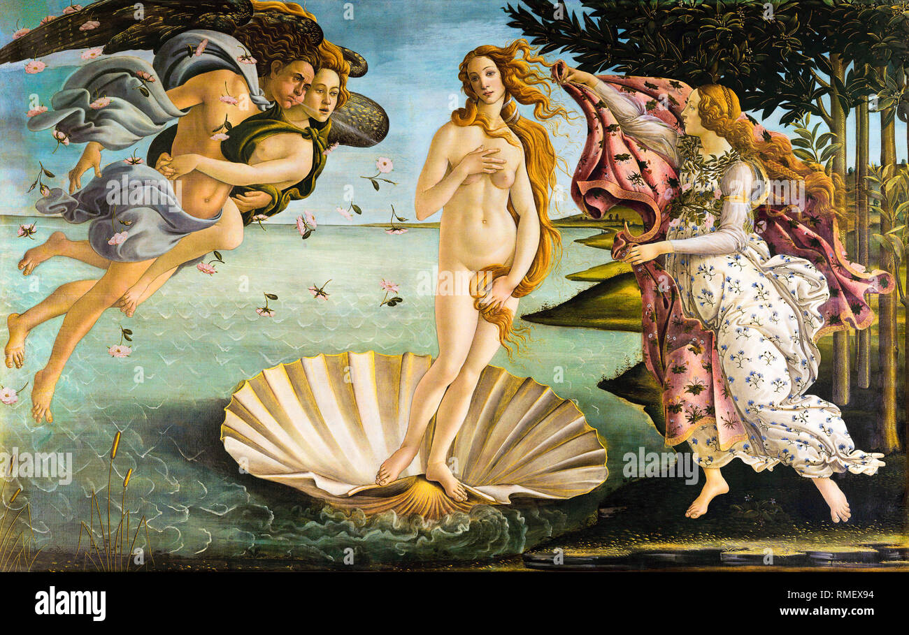 The Birth of Venus by Sandro Botticelli, Renaissance painting, circa 1484-1486 [SPERMEX94]